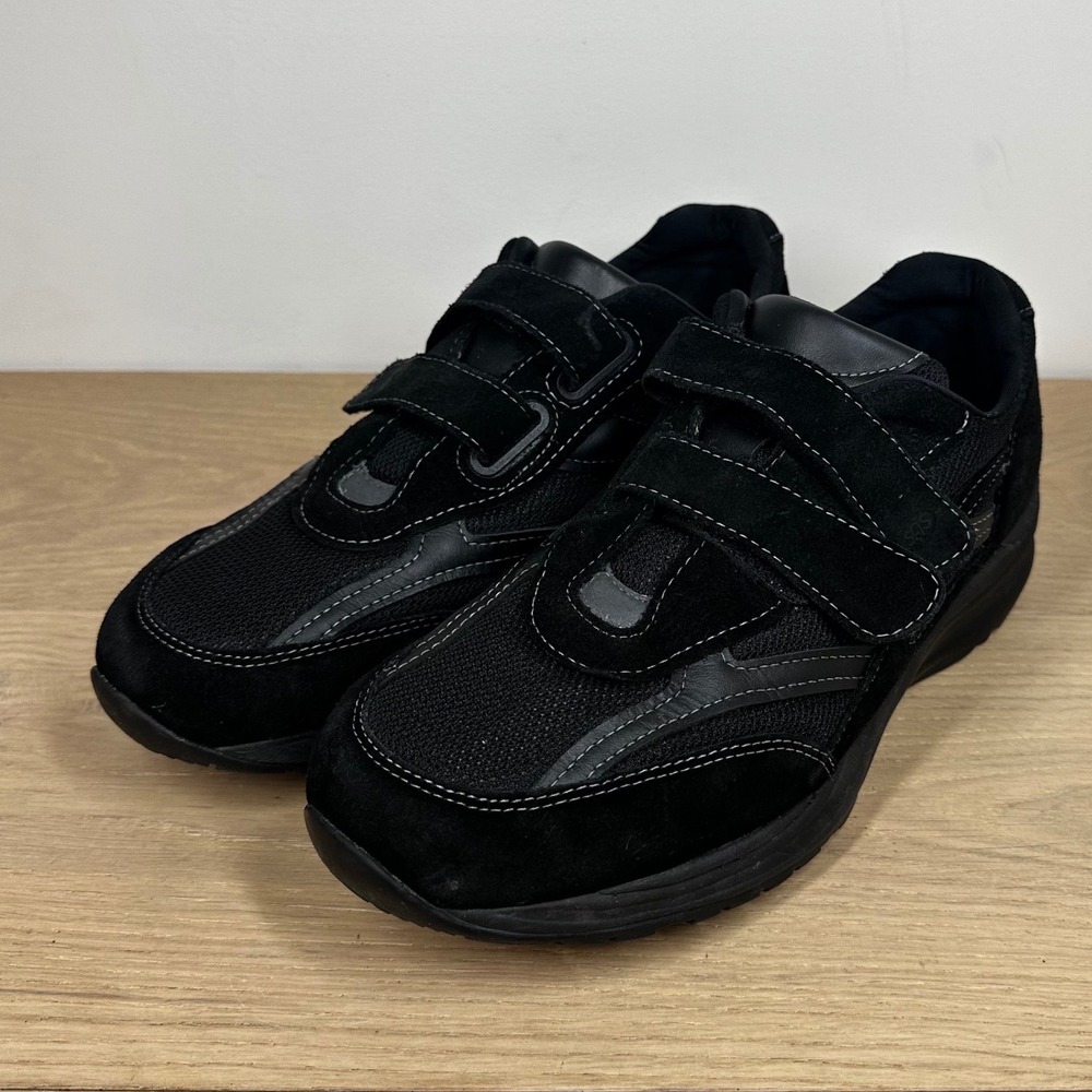 SAS JV Sneakers Men 11 M Black Leather Mesh Hook & Loop Mesh Walking